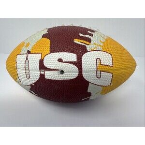 USC Trojans Composite Leather Football Red Gold Yellow Splash Tiedye Baden 11"